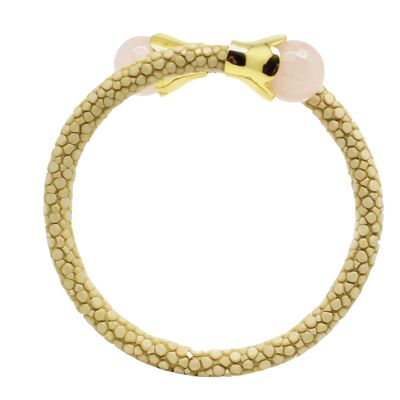 Pulsera cruzada en Galuchat beige