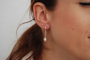 Boucles d'oreilles en argent sterling avec perles. 1