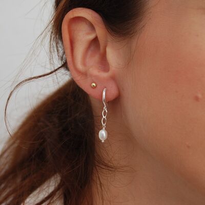 Sterling silver earrings with pearls.