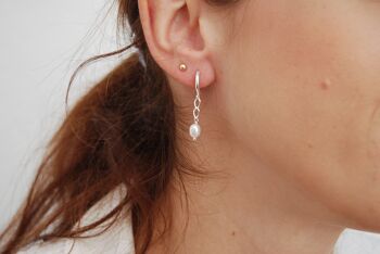 Boucles d'oreilles en argent sterling avec perles. 2