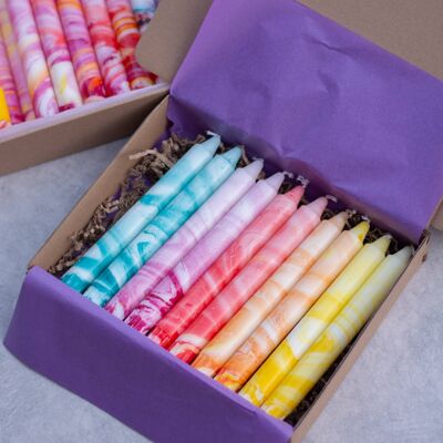 Taper candles box - marble mix