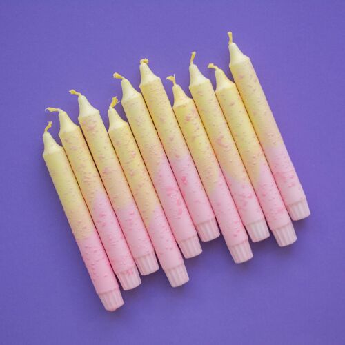 Taper candles - two -colored with decorations mix