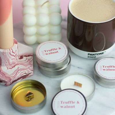 Mini scented soy candles, Truffle and Walnut