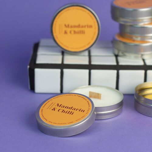 Mini scented soy candles, Mandarin & Chilli