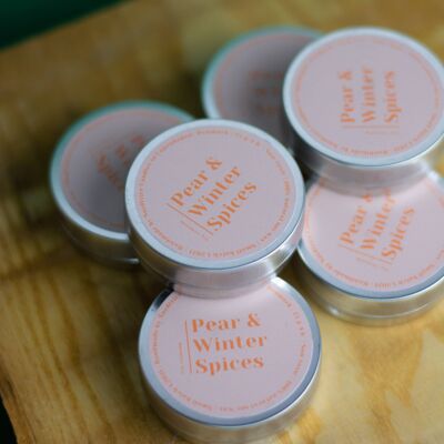 Mini scented soy candles, Pear and Winter Spices