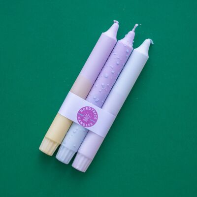 Taper candles - 3 pack/ Purple