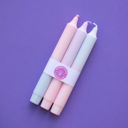 Taper candles - 3 pack/ Pastel Mix