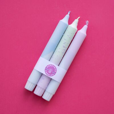 Taper candles - 3 pack/ Mint mix