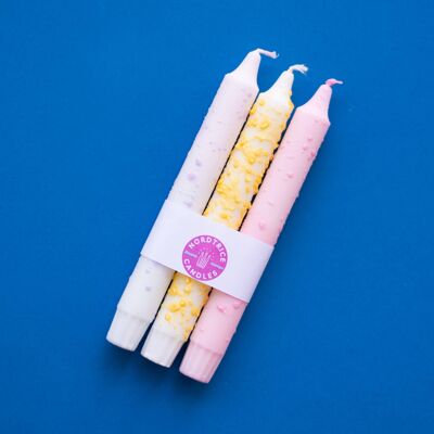 Taper candles - 3 pack/ Lemon mix