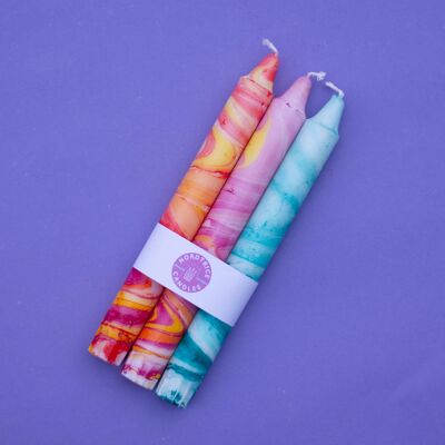 Taper candles - 3 pack/ Marble Fest