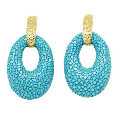 Miss earrings in turquoise galuchat