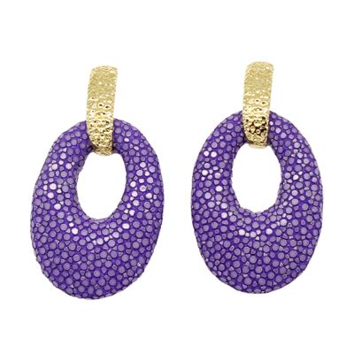 Miss earrings in purple Galuchat