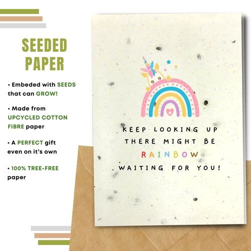 Handmade Eco Friendly Occasional Cards | Sustainable Occasional Cards | Made With Plantable Seed Paper, Banana Paper, Elephant Poo Paper, Coffee Paper and more | Pack of 8 Greeting Cards | Keep Looking Up