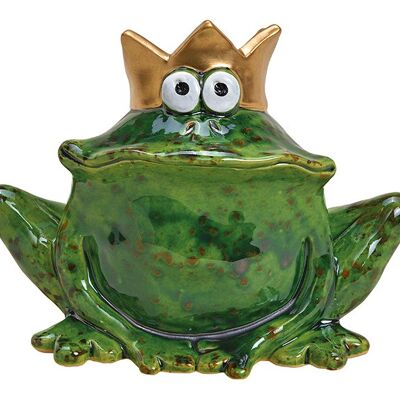 Froschkönig aus Keramik Grün (B/H/T) 17x13x10cm
