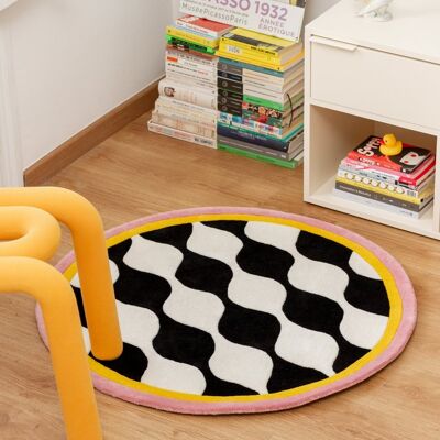Round Chubby Checker Rug - 95 x 95 cm (Made to order)
