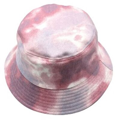 Bucket Hat mit rosa Batikmuster