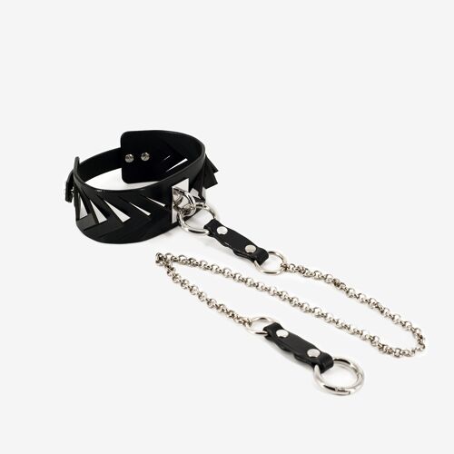 Choker-collar, model Chain leather choker