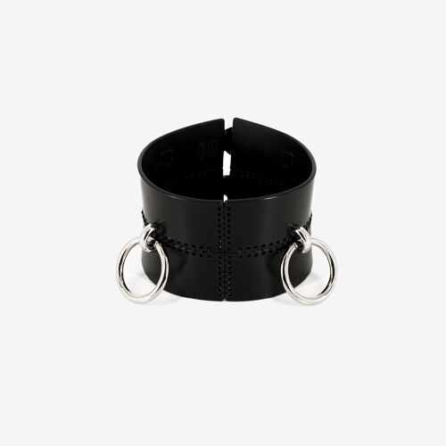 Choker-collar, model Double Ring leather choker