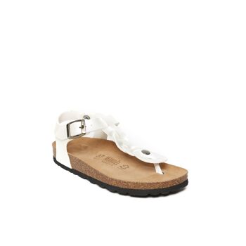 Sandale tong AIDA en éco-cuir blanc pour femme. Code fournisseur MD5116 2