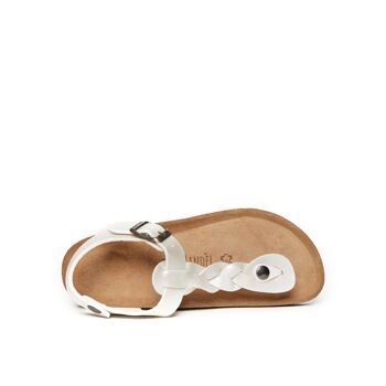 Sandale tong AIDA en éco-cuir blanc pour femme. Code fournisseur MD5116 5