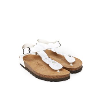 Sandale tong AIDA en éco-cuir blanc pour femme. Code fournisseur MD5115 3