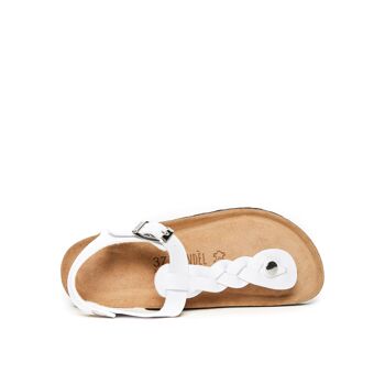 Sandale tong AIDA en éco-cuir blanc pour femme. Code fournisseur MD5115 5