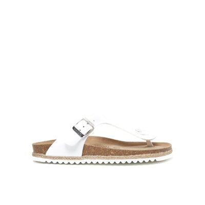 BLANCA thong sandal in white eco-leather for women. Supplier code MD2112