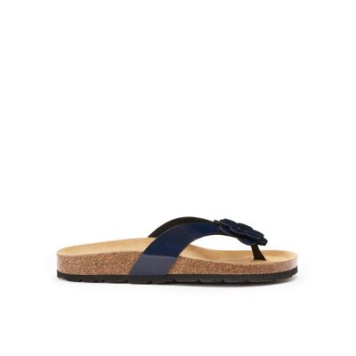 LENE Flip-Flop-Sandale aus blauem Öko-Leder für Damen. Lieferantencode MD3107