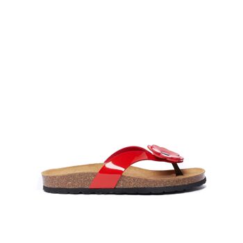 Sandale tongs LENE en éco-cuir rouge pour femme. Code fournisseur MD3103 1