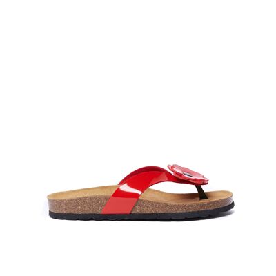Sandalo infradito LENE in eco-pelle rosso da donna. Codice fornitore MD3103
