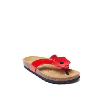 Sandale tongs LENE en éco-cuir rouge pour femme. Code fournisseur MD3103 2