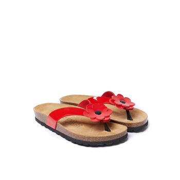 Sandale tongs LENE en éco-cuir rouge pour femme. Code fournisseur MD3103 3