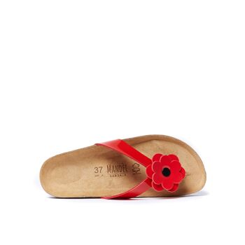 Sandale tongs LENE en éco-cuir rouge pour femme. Code fournisseur MD3103 5