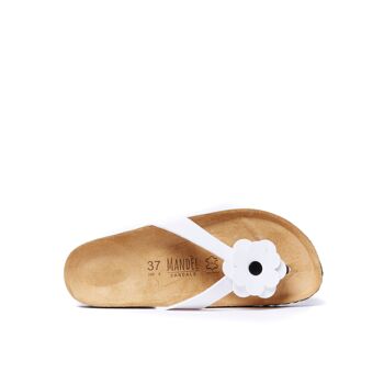Sandale tongs LENE en éco-cuir blanc pour femme. Code fournisseur MD3101 5