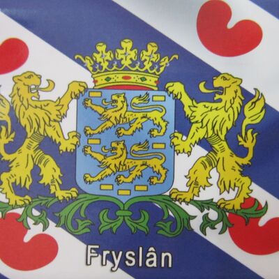 Imán de Nevera Bandera con Escudos Fryslân