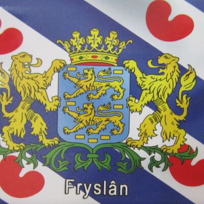 Kühlschrankmagnet Flagge mit Wappen Fryslân