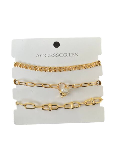 18 CT GOLD PLATED TRIPLE BRACELETS FOR WHOLESALE