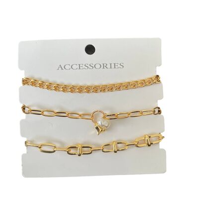 18 CT GOLD PLATED TRIPLE BRACELETS FOR WHOLESALE