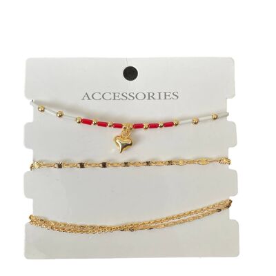 HEART TRIPLE 18 CT GOLD PLATED BRACELET FOR WHOLESALE