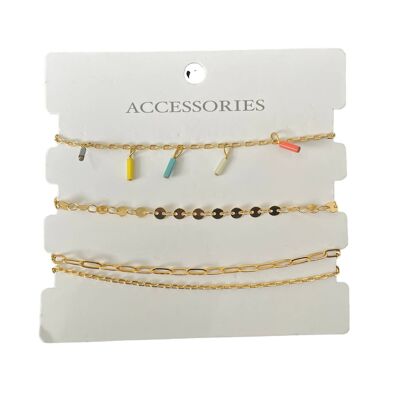 PULSERA SUMMER TRIPLE CHAPADO ORO AL POR MAYOR