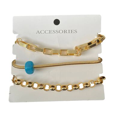 18 CT CHUNKY TRIPLE BRACELETS