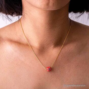 COLLIER MAUVAIS ŒIL CUBIQUE PLAQUÉ OR 18 CT VENTE EN GROS 2