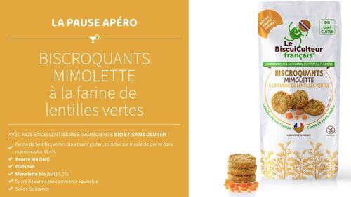 Biscroquants Apéritifs Sans Gluten à la Mimolette affinée 6 mois