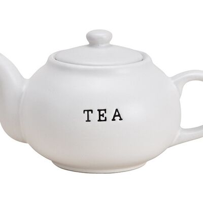 Teekanne TEA aus Keramik Weiß (B/H/T) 23x14x15cm 1200ml