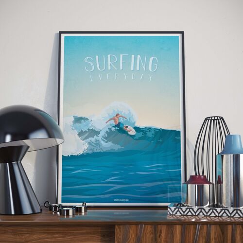 SPORTS NAUTIQUES l Affiche Surf - 30 x 40 cm