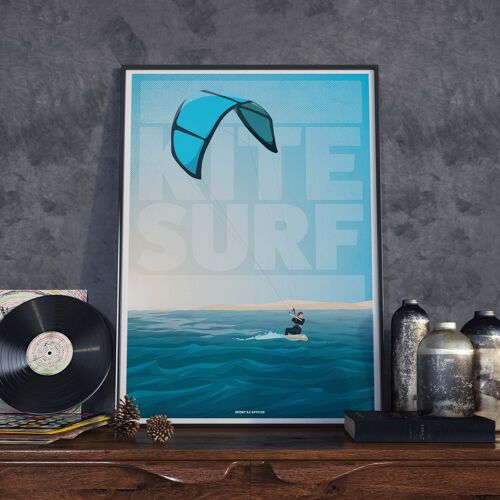 SPORTS NAUTIQUES l Affiche Kitesurf - 40 x 60 cm