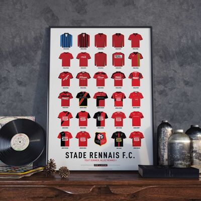 FOOTBALL | Stade Rennais F.C. | Historical Jerseys - 30 x 40 cm
