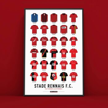 FOOT | Stade Rennais F.C. | Maillots Historiques - 30 x 40 cm 3