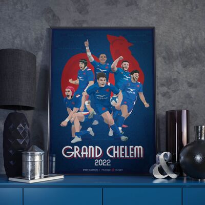 RUGBY | XV di Francia | Grande Slam 2022 - 40 x 60 cm