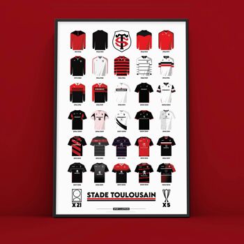 RUGBY | Stade Toulousain Maillots Historiques - 40 x 60 cm 3